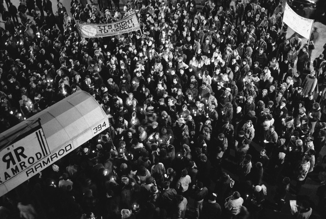 David Handschuh, 20 november 1980, het protest en de wake bij Ramrod. © Copyright 1980 AP. All rights reserved.